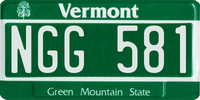 VT license plate NGG581