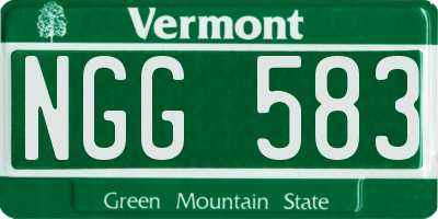 VT license plate NGG583