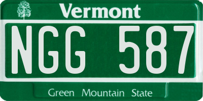 VT license plate NGG587