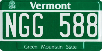 VT license plate NGG588