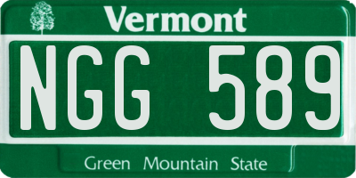 VT license plate NGG589