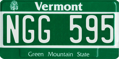 VT license plate NGG595