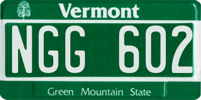 VT license plate NGG602