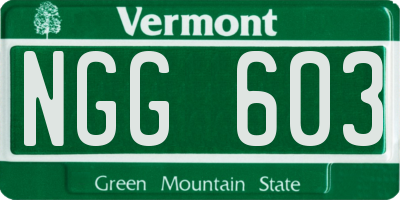 VT license plate NGG603