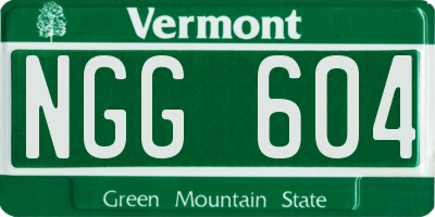 VT license plate NGG604