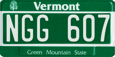 VT license plate NGG607