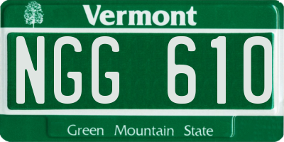 VT license plate NGG610