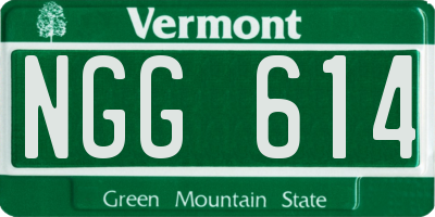 VT license plate NGG614