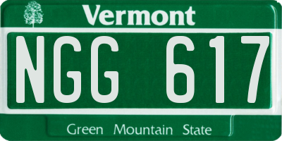 VT license plate NGG617