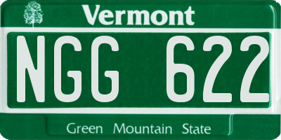 VT license plate NGG622
