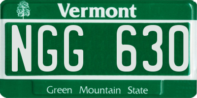 VT license plate NGG630