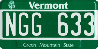 VT license plate NGG633