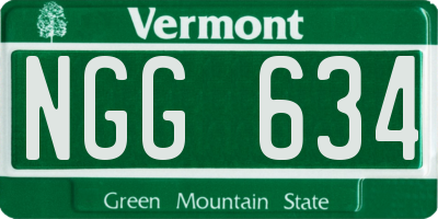 VT license plate NGG634
