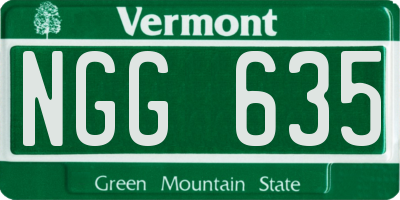 VT license plate NGG635