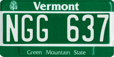 VT license plate NGG637