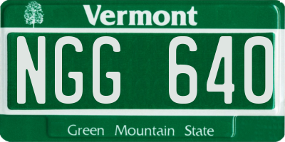 VT license plate NGG640