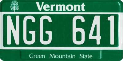 VT license plate NGG641