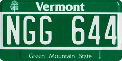 VT license plate NGG644