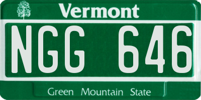 VT license plate NGG646
