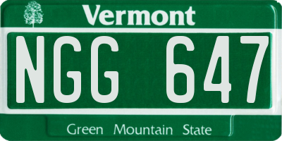 VT license plate NGG647