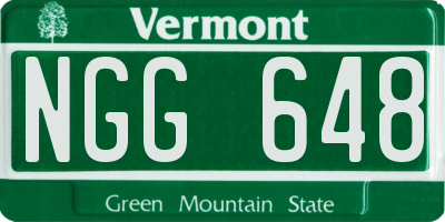 VT license plate NGG648