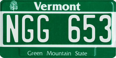 VT license plate NGG653