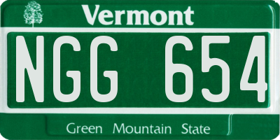 VT license plate NGG654