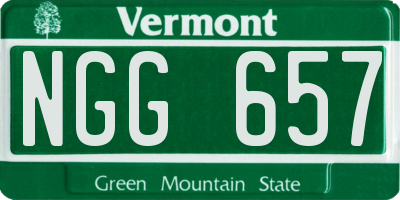 VT license plate NGG657