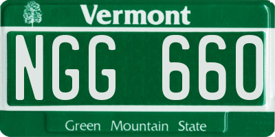 VT license plate NGG660