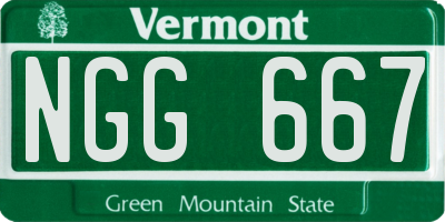 VT license plate NGG667