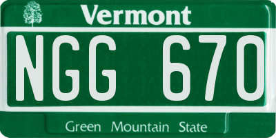 VT license plate NGG670