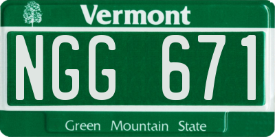 VT license plate NGG671