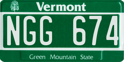 VT license plate NGG674