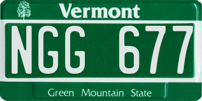 VT license plate NGG677