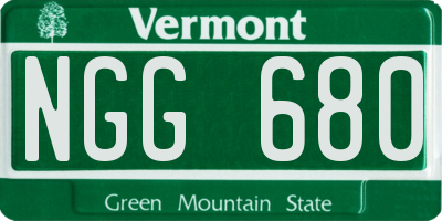 VT license plate NGG680