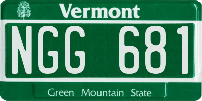 VT license plate NGG681