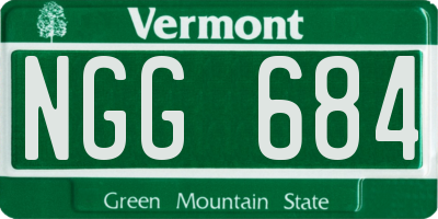 VT license plate NGG684