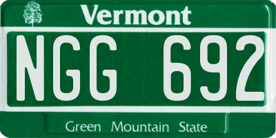 VT license plate NGG692