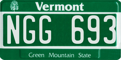VT license plate NGG693