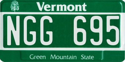 VT license plate NGG695
