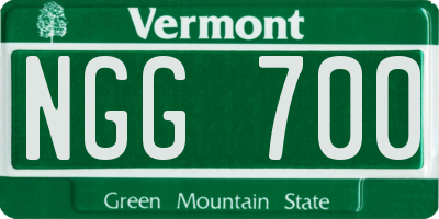 VT license plate NGG700