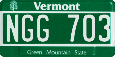 VT license plate NGG703