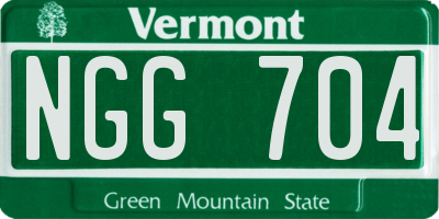 VT license plate NGG704