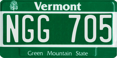 VT license plate NGG705