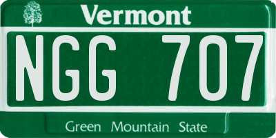 VT license plate NGG707
