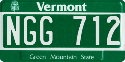 VT license plate NGG712