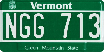 VT license plate NGG713