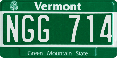 VT license plate NGG714