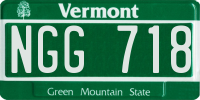 VT license plate NGG718