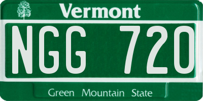 VT license plate NGG720
